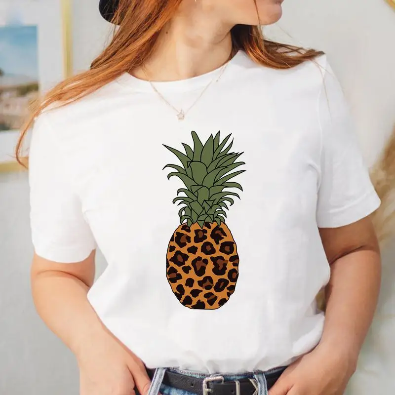 

Tee Fashion Women Pineapple Beach New Short Sleeve T Shirt Female Cartoon Top Ladies Graphic Cute T-shirt Clothing