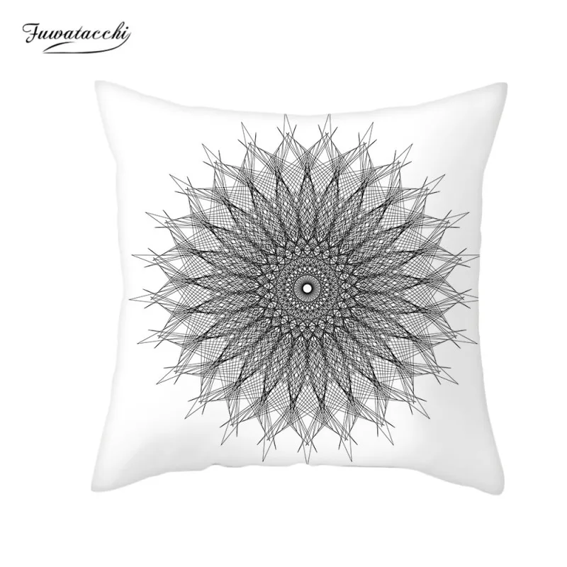 

Fuwatacchi Cushion Covers Geometric Throw Pillowcases Decorations for Home Sofa Living Room Flower Pattern Pillow Covers
