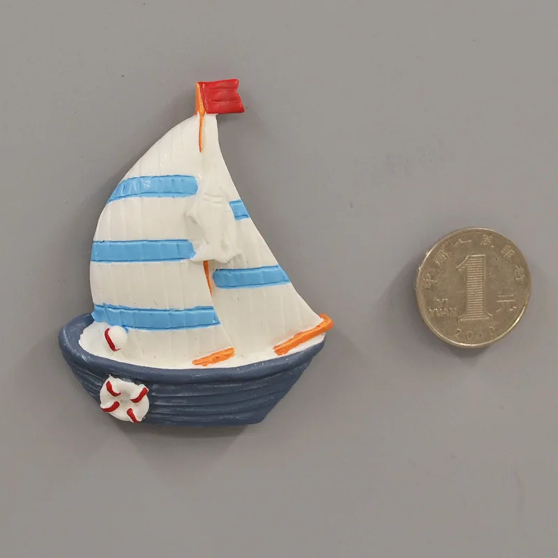 Life buoy boat 2 Магнит на холодильник, сувенир, Средиземноморский стиль, магниты, декор для холодильников, магнитная наклейка, украшение дома, доска объявлений, магнит - Цвет: Life buoy boat 2
