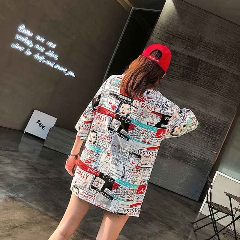 Винтажная футболка в стиле харадзюку панк женские смешные футболки с коротким