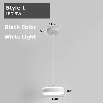 White Light Скандинавская подвеска у кровати светильник акриловый металлический белый черный минималистичный длинный кабель светодиодный подвесной светильник - Цвет корпуса: White Light