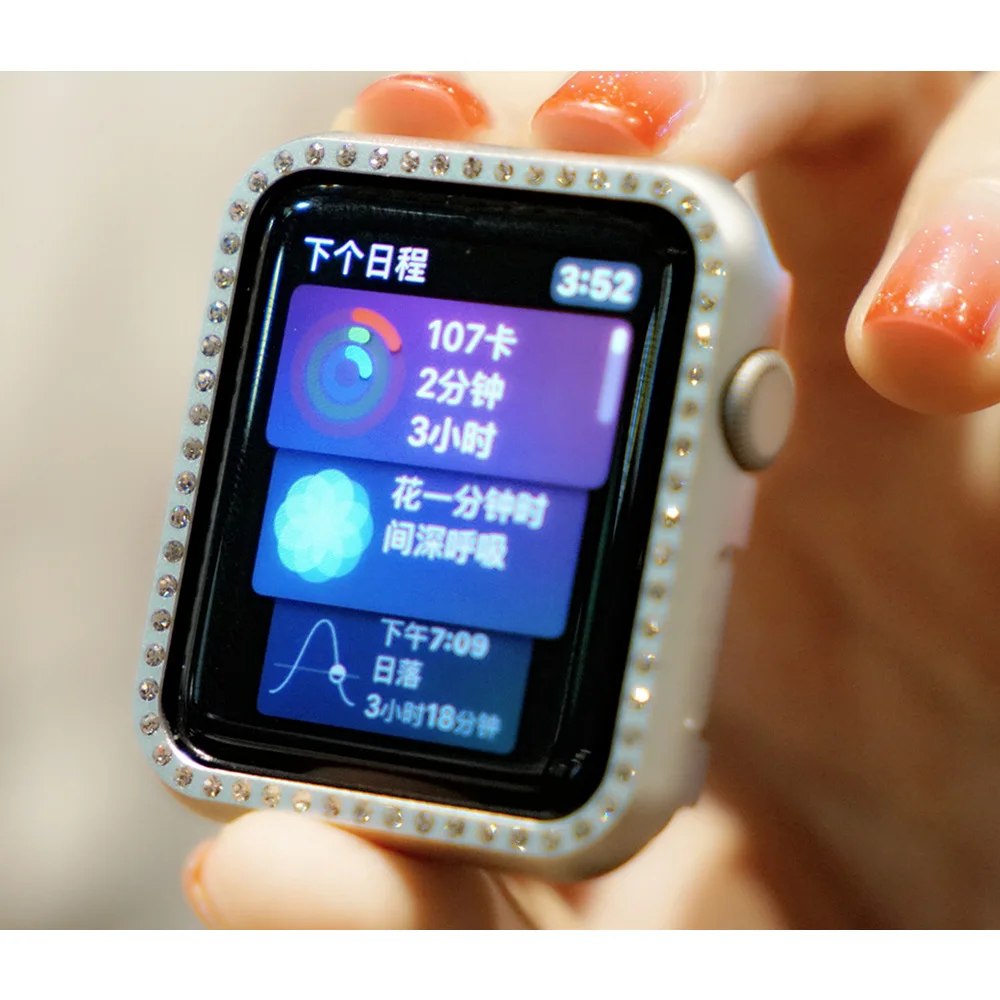 Крышка для Apple watch чехол 44 мм 40 iWatch версия 3 42 38 Чехол бампер с алмазами Защитная