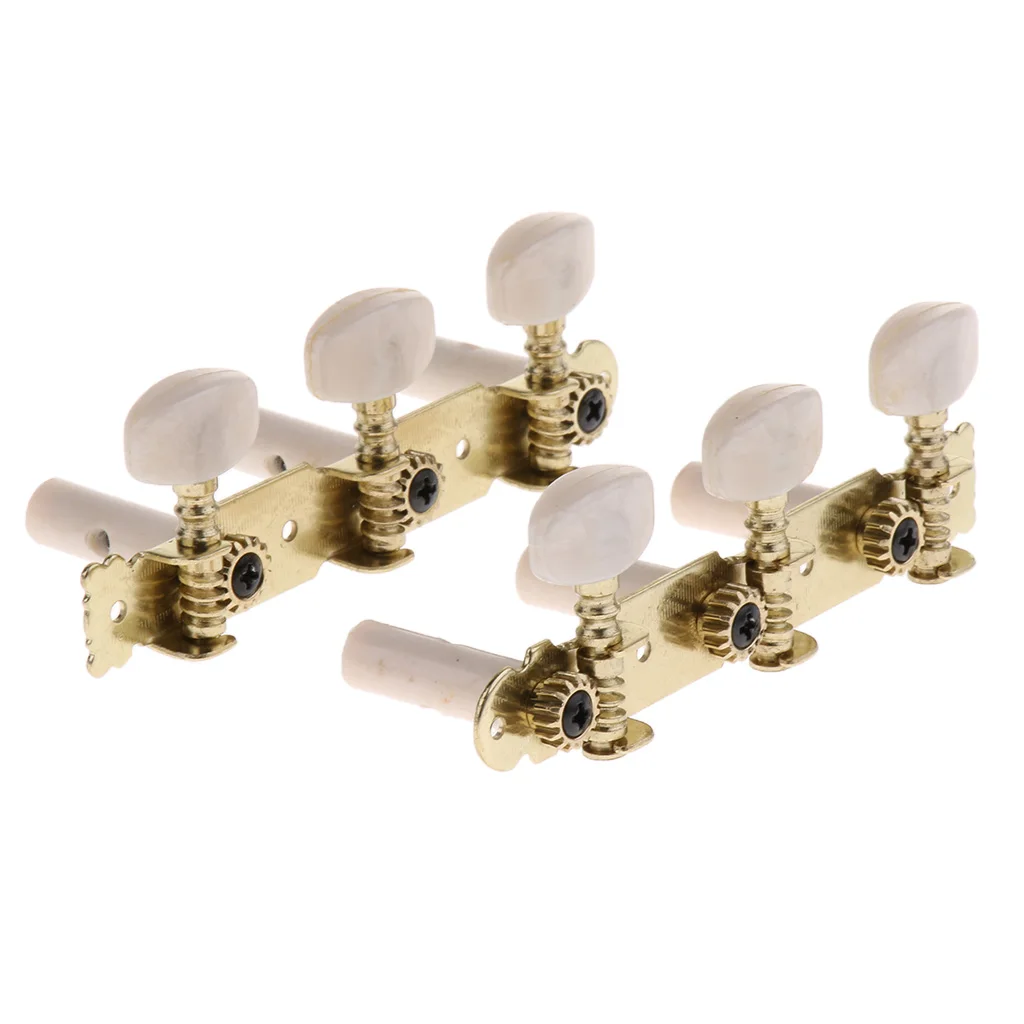 

Mechanical Tuning Pegs For Guitar, 3L + 3R Classic Guitar Tuning Kits, Golden