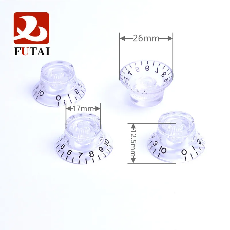 

4pcs Electric Guitar Volume Knob Caps Transparent Acrylic Electric Guitar Bass Volume Knob Potentiometer Cap Accessories