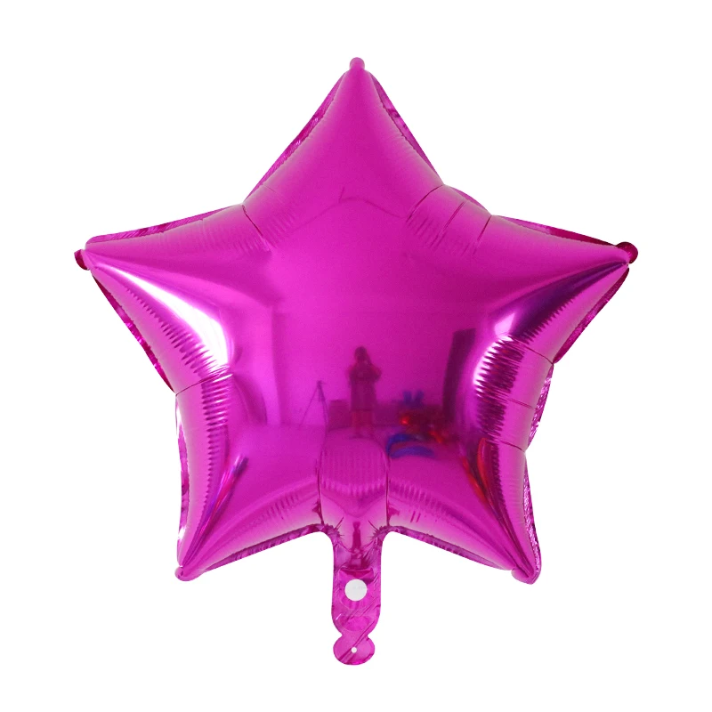 rose red 12 шт. детский душ 18 дюймов Розовый Белый Звездные гелиевые фольгированные шары для девочек с днем рождения принадлежности для вечеринки 1st вечерние украшения воздушный шар - Цвет: rose red