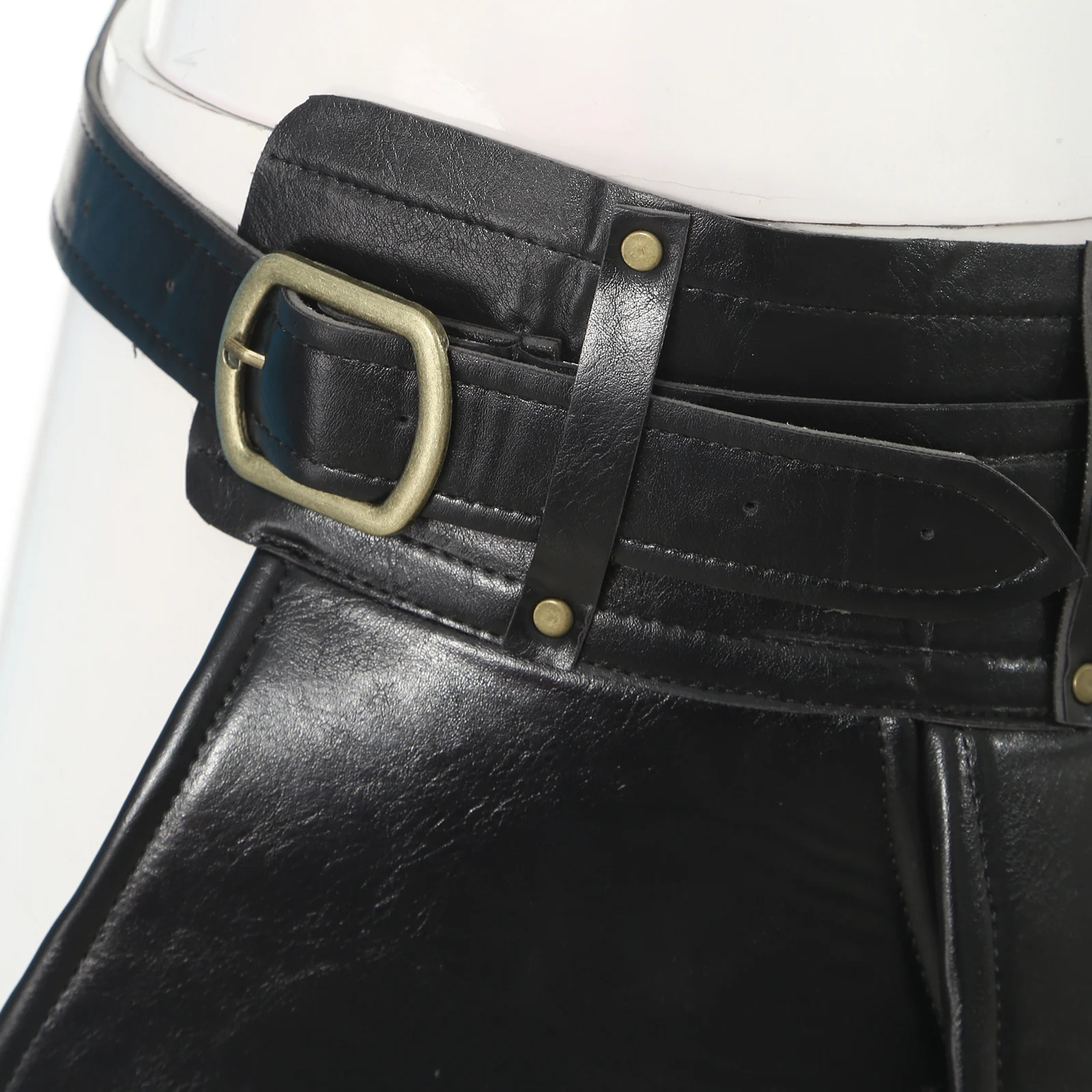 Женский ремень с баской кожаный пояс для юбки из искусственной кожи классический