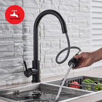 sink faucets black gourmet faucet kitchen single handle cold hot water pull out 360%c2%b0 rotation taps sprayer faucets stream deck