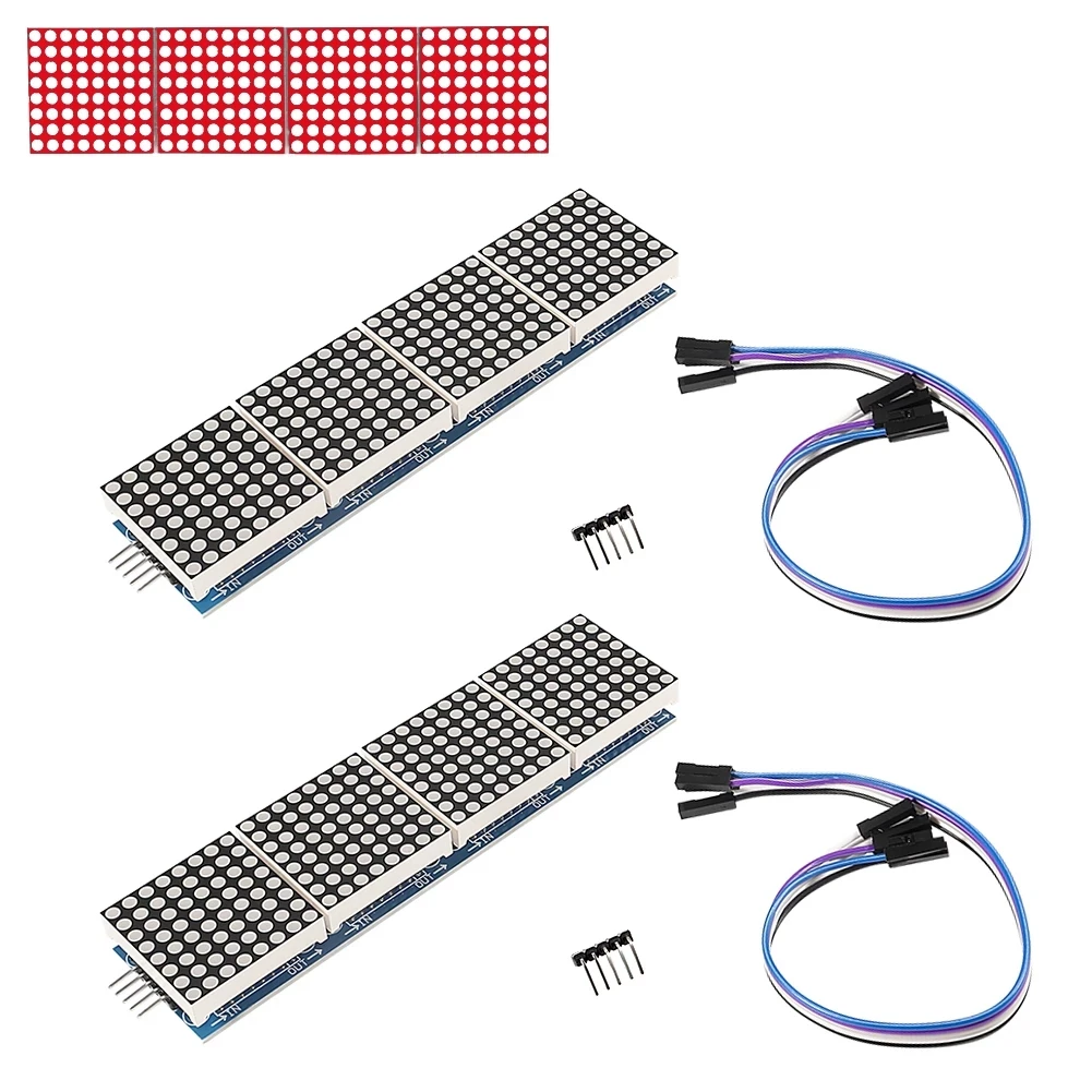 Display Dot Matrix Module Control Send Max 7219 Dots Single Clip 4 in 1 5P Line H6A4 Microcomputer with DuPont | Электронные