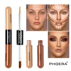 PHOERA 2 в 1 жидкий консилер с полным покрытием, крем-основа для макияжа, осветляет стойкие косметические средства для лица TSLM2