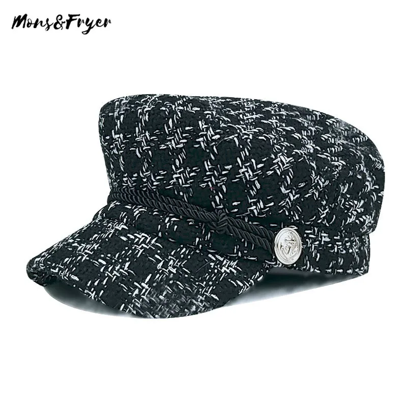 Newsboy шапки весна осень модная женская Шерстяная кепка в британском стиле теплая