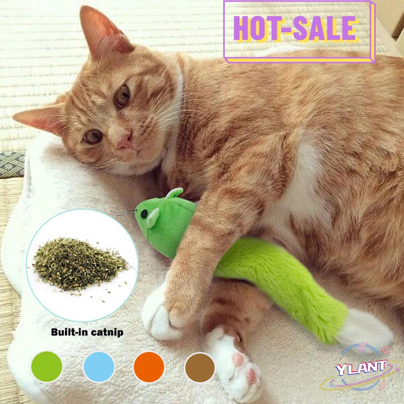 

SWT Cartoon Pet Accessories Long Tail Plush Mouse Interactive Cat Supplies for Small Cat Contains Catnip Plush Cat Toys