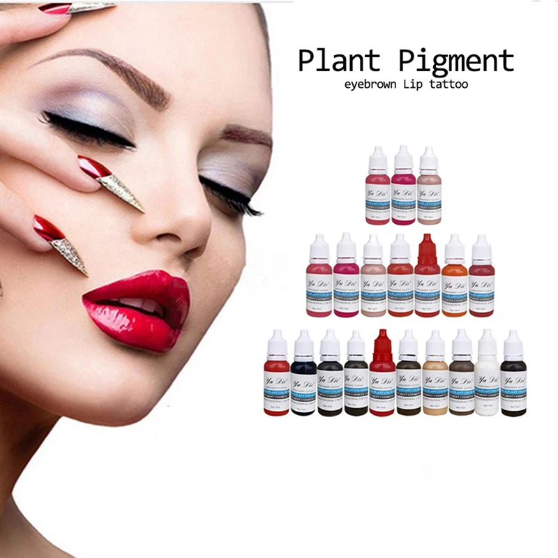 

22 pcs set 1/2oz Permanent Makeup Micro Pigment Tattoo Ink Eyebrow Eyeliner Lip Body Tattoo Art Beauty Tools Tatoo Makeup Ink