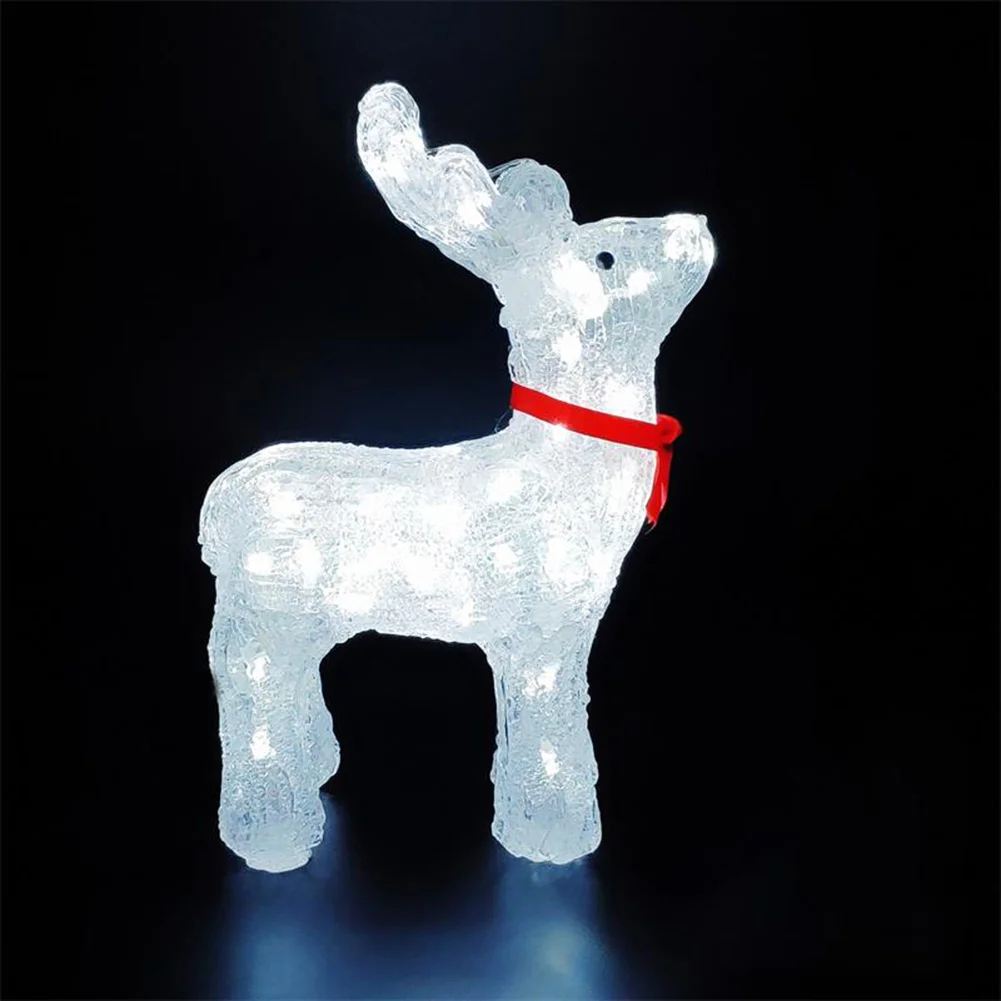 

Acrylic Christmas Elk Ornaments with Led Lights Merry Christmas Decoration Home Outdoor Indoor Garden Lamp Happy New Year Decor
