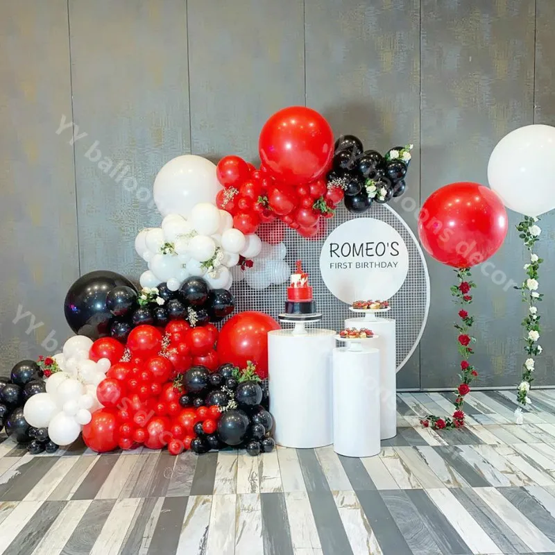 Сделай Сам латексные черные красные белые глобалы 1 комплект гирлянды s тема День