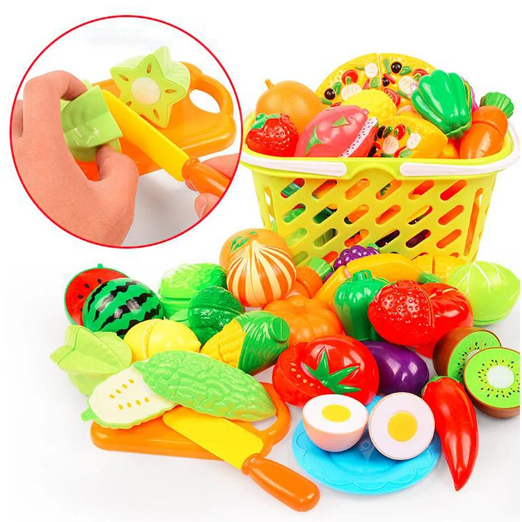 Детские кухонные игрушки режущие овощи продукты фрукты кухонный набор для