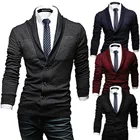 Мужской однобортный Кардиган, повседневный деловой свитер приталенного силуэта, трикотажная кофта, верхняя одежда