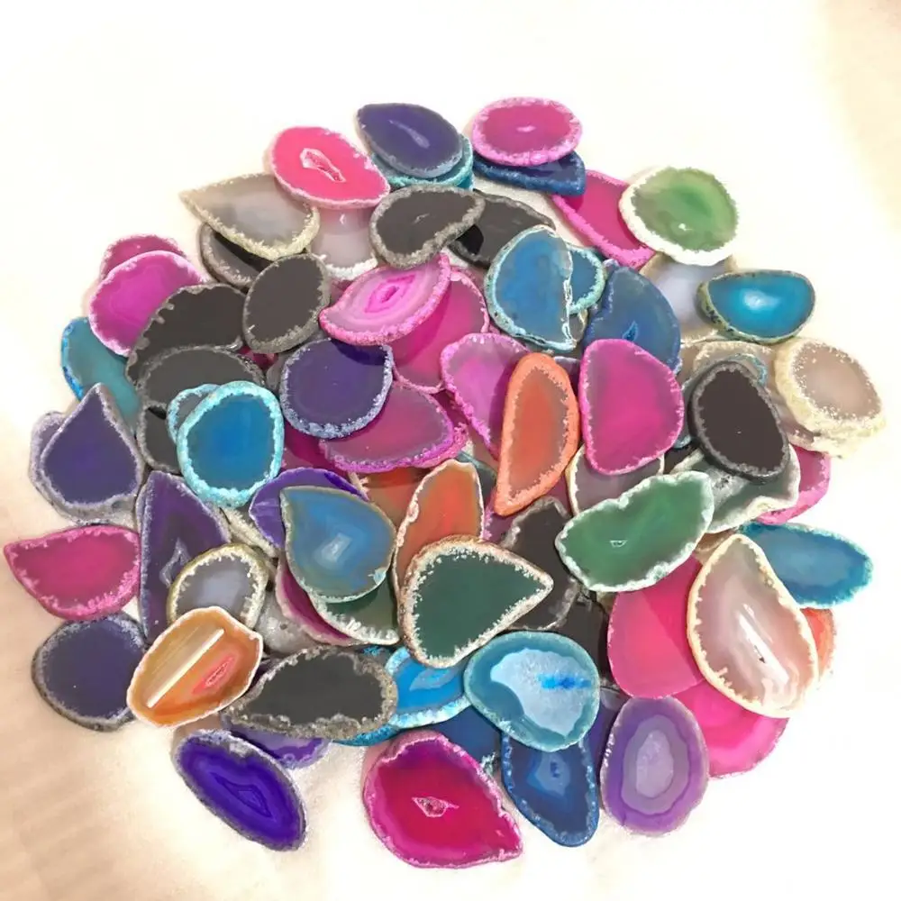 Минеральный неравномерный Хрустальный ломтик полированный Агат светильник кие