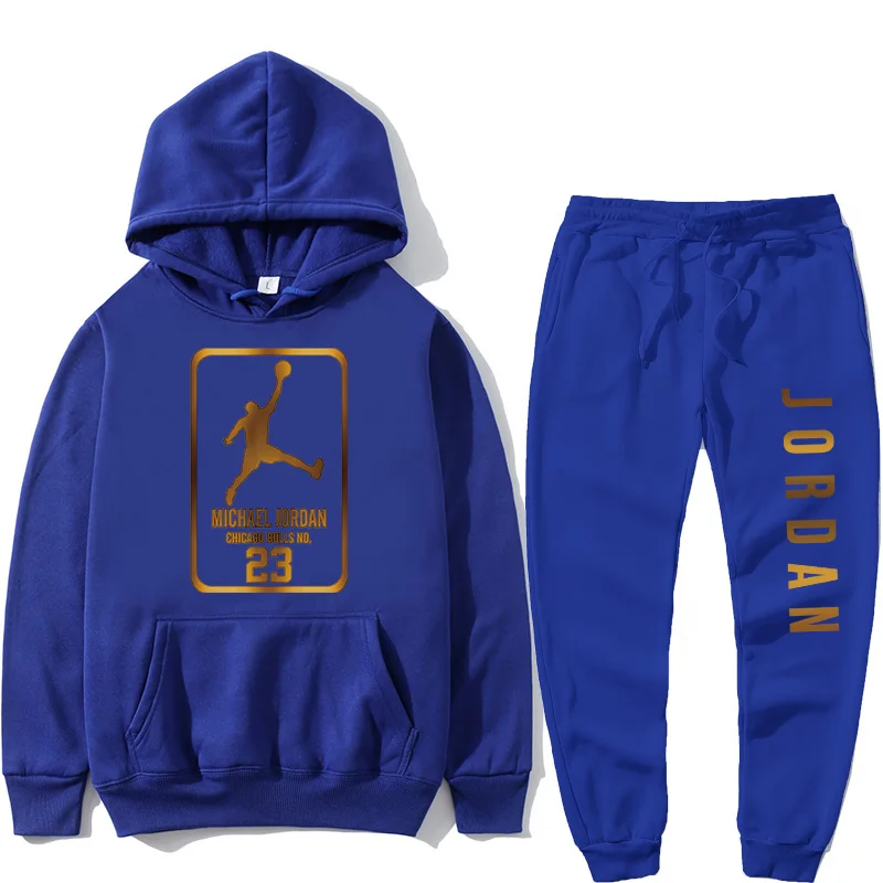

2021 New Brand Clothing Men's Fashion Tracksuit Casual Sportsuit Men Hoodies Sweatshirts Sportswear JORDAN 23 Coat+Pant Men Set