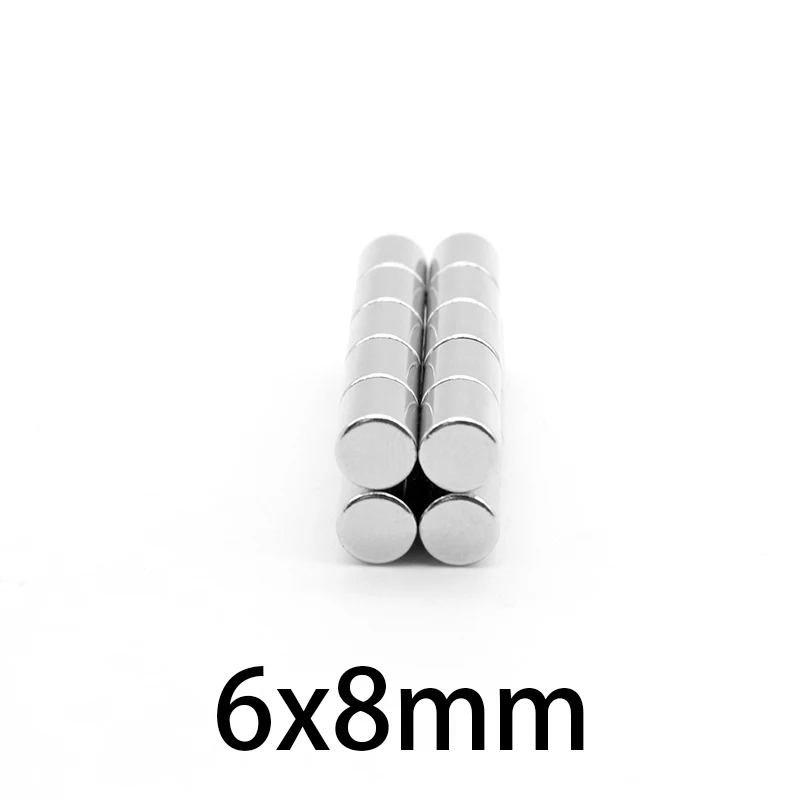 10-150 шт. мощные неодимовые магниты 6x8 мм