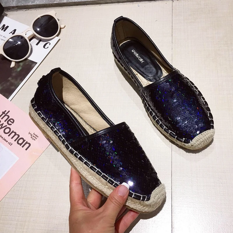 Женские эспадрильи обувь из пеньковой ткани слипоны на плоской подошве дышащая с