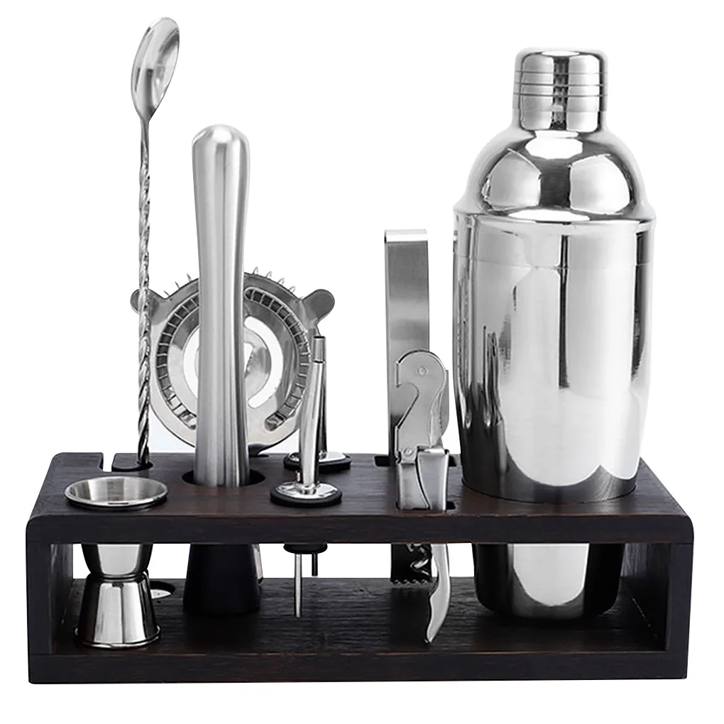 

550ML/750ML Storage Stand Stainless Steel Cocktail Shaker Mixer Wine Martini Boston Shaker For Bartender Drink Party Bar Tools