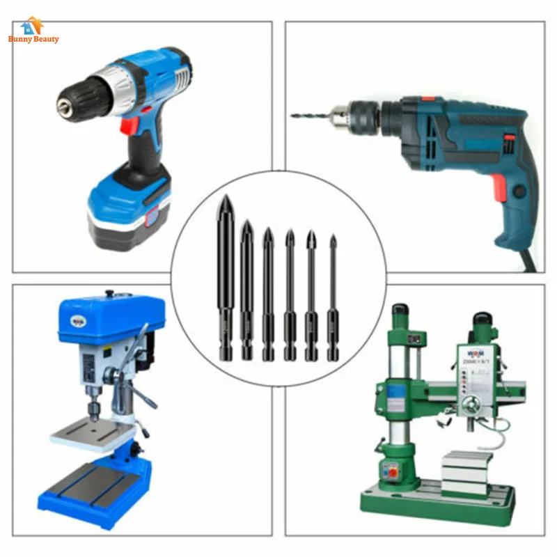 

6pcs Hexagonal Twist Metal Drills Multi-function Four-Edged Drill Bit for Drilling Machine Electric Drill for Woodworking Tools