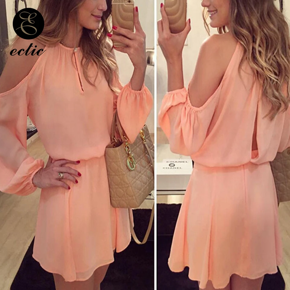 С открытыми плечами с длинным рукавом Замочная скважина сексуальное платье на