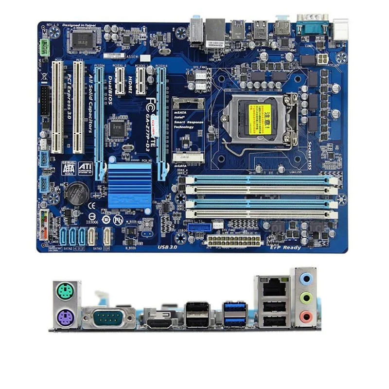 Для Gigabyte GA-Z77P-D3 компьютера USB3.0 SATAIII материнская плата LGA 1155 DDR3 Z77 для настольного |