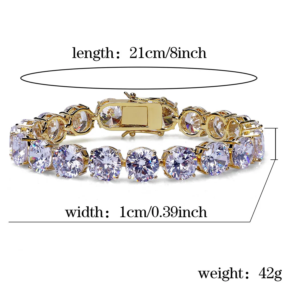 TOPGRILLZ 8mm10mm Tennis Chain Bracelet High Quality Rose gold AAA Cubic Zirconia Iced Out Hip Hop Fashion Charm Jewelry Gift | Украшения и
