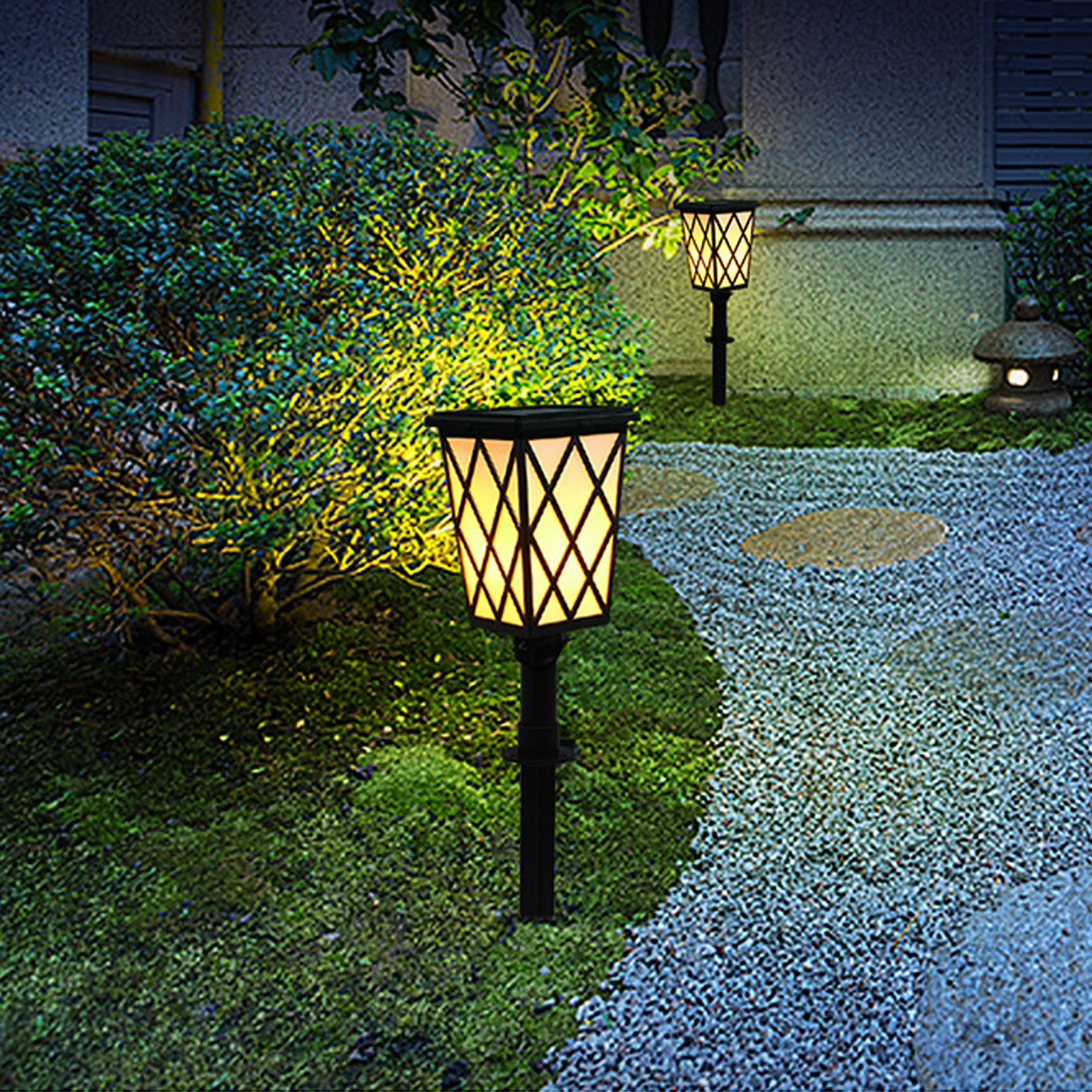 

Solar Flame Light Pathway Lights Wall Lamp Solar Powered LED Garden Light Outdoor Super Bright Lawn Lamp Warm White Solar Light