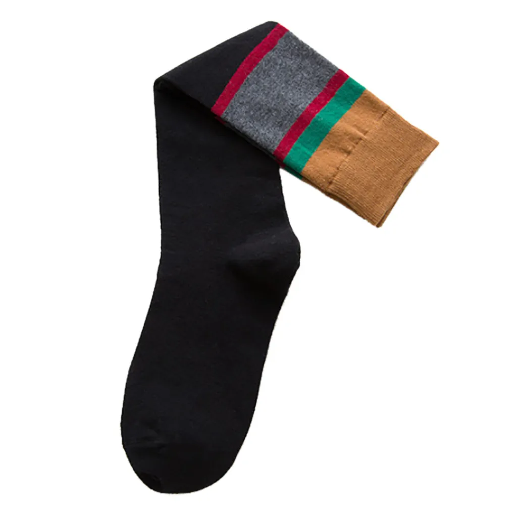 Женские Модные Лоскутные Полосатые цветные Гольфы Повседневные хлопковые носки