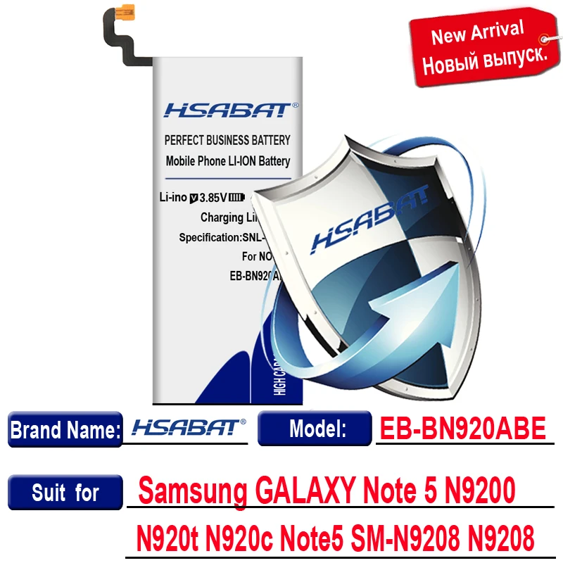 HSABAT 4300 мА/ч, EB-BN920ABE Батарея для samsung GALAXY Note 5 N9200 N920t N920c Note5 SM-N9208 N9208