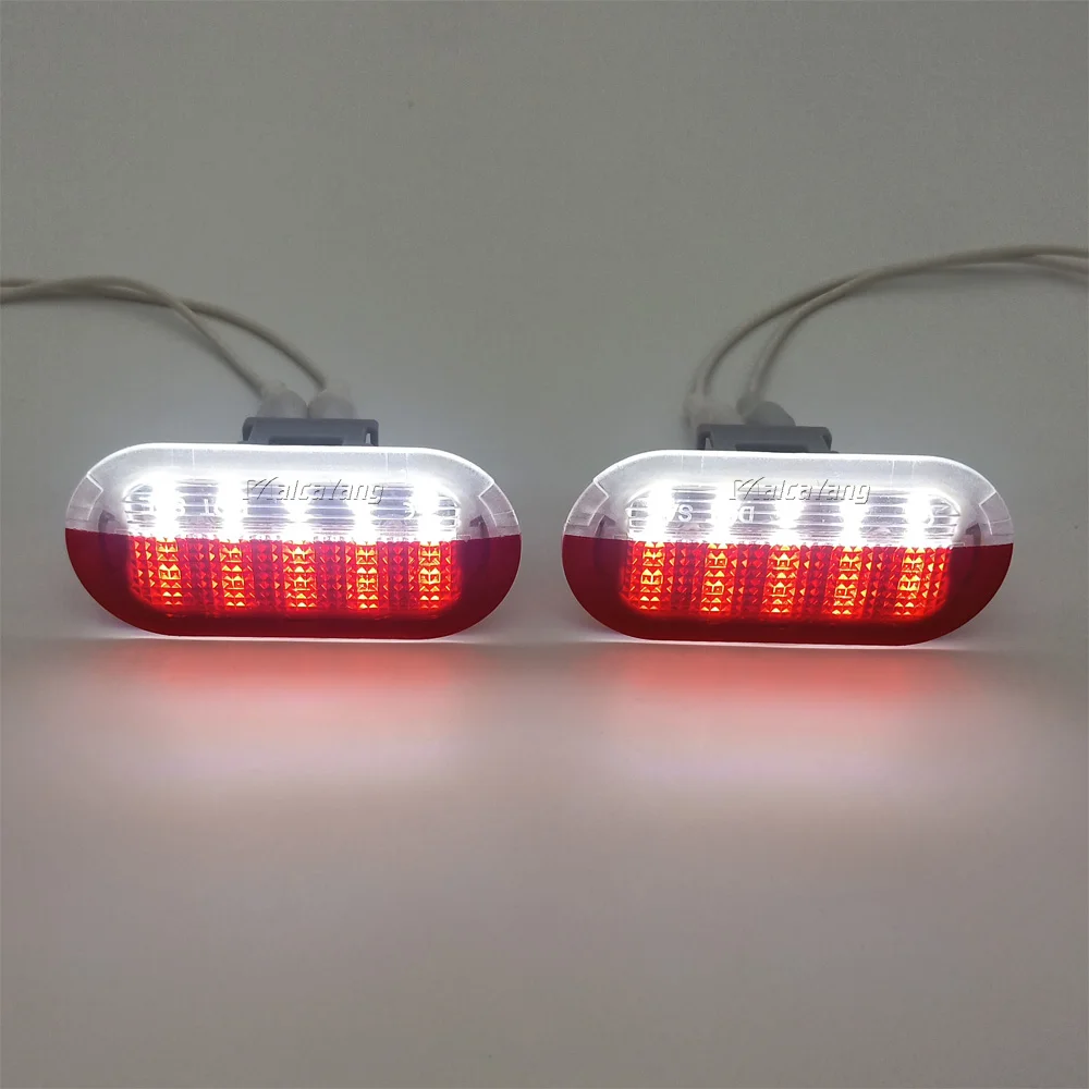 

2x White/Red Led Door Courtesy Lights Under Warning Lamps For VW Golf MK3 MK4 Jetta Beetle Touran Polo Vento For Skoda Seat