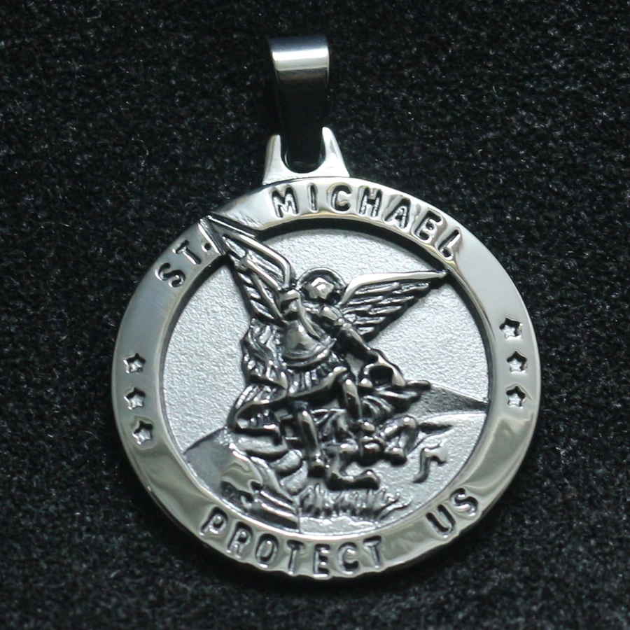 Черная Подвеска из нержавеющей стали 316L со звездой святого майлика|Подвески| |