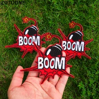 bomb explosion embroidered patches for clothing ironing on jeans stripes stickers custom badges patch creative diy boom applique