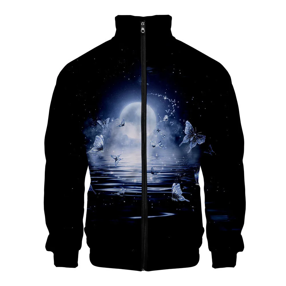 

3D Printing Casual Stand Collar Men/women Sweatshirt Support Customization Fashion New Cool Pattern Butterfly 2020 Spring Zipper