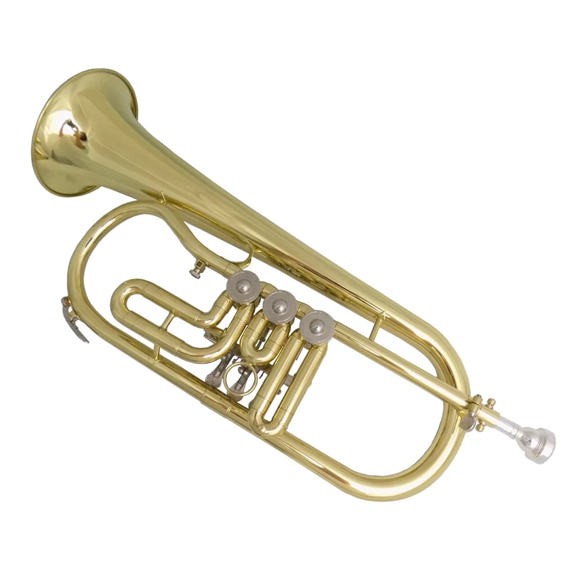 Bb роторный flugelhorn с Чехол мундштук желтый латунный flugelhorn s Музыкальные инструменты рога