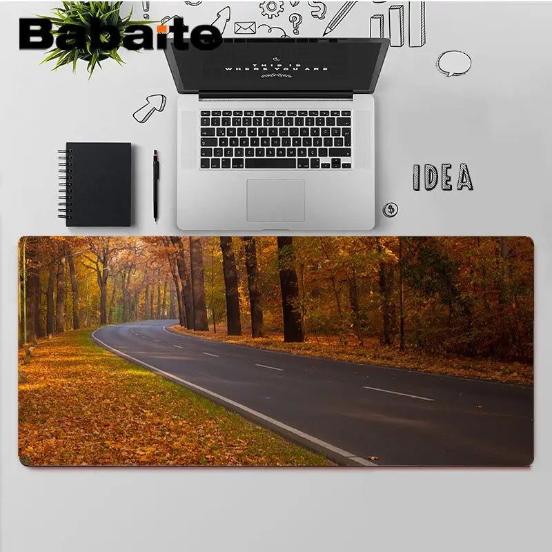 

Babaite Spectacular flowers road Natural Rubber Gaming mousepad Desk Mat Free Shipping Large Mouse Pad Keyboards Mat