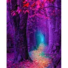WenZuan с фиолетовым лесом DIY Алмазная картина 5D полностью квадратнаяКруглая Мозаика Алмазная вышивка пейзаж крест Ctitch наборы домашний декор