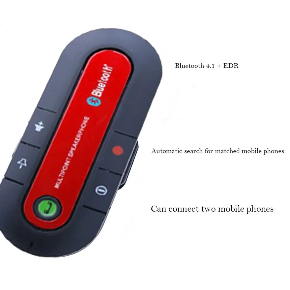 Bluetooth автомобильный комплект громкой связи беспроводной Bluetooth динамик телефон MP3 музыкальный плеер Солнцезащитный козырек клип динамик телефон с автомобильным зарядным устройством