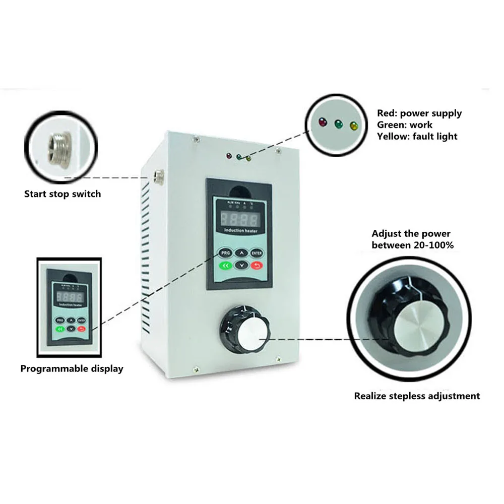 

2.5KW High Frequency Heating DIY Induction Heater Kit Induction Heating Unit with 1 cable