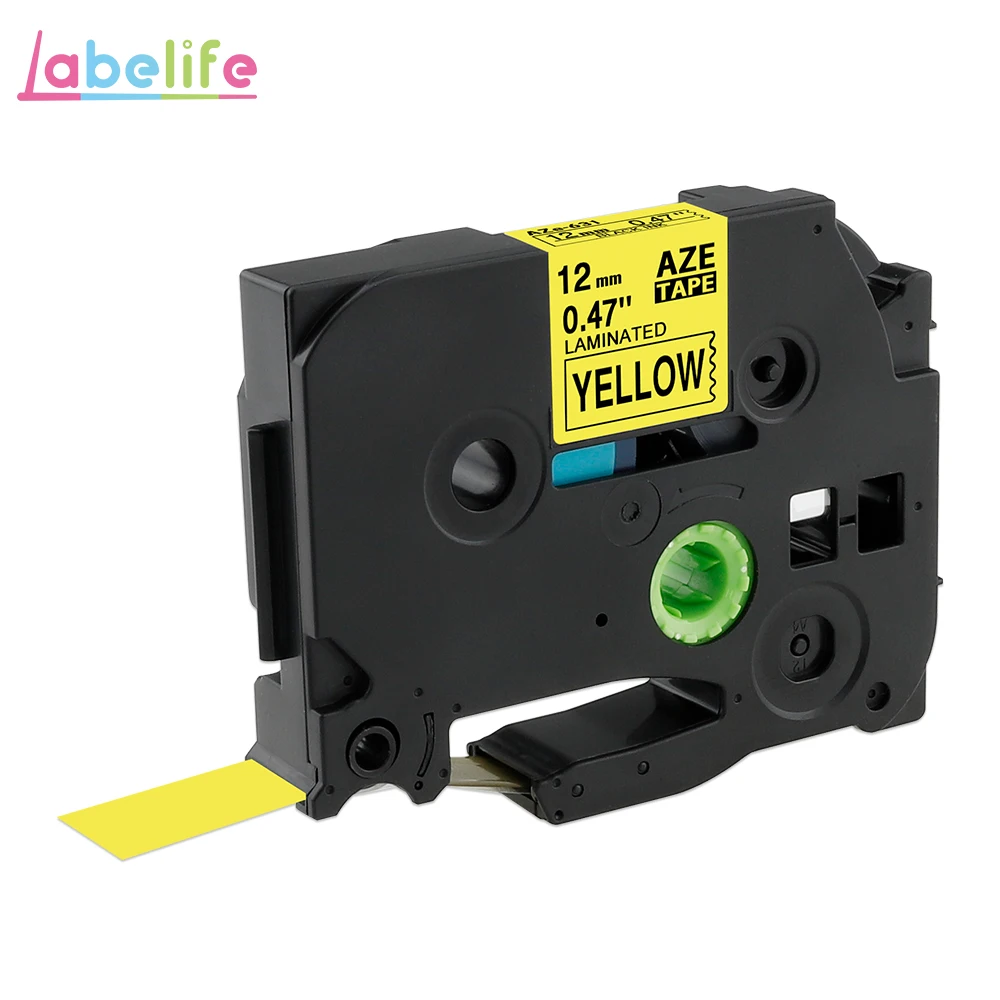 

Labelife 3 Pack TZe-631 TZ 631 12mm*8m Black on Yellow Laminated Label Tapes Compatible for P-touch Brother tape