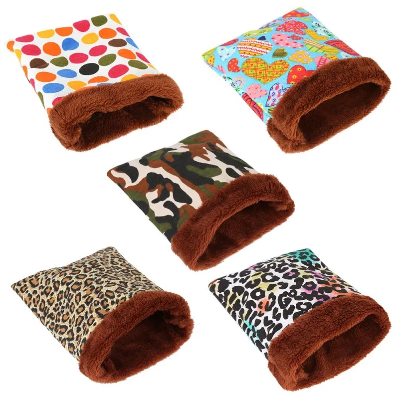 

Pet Winter Warm Hamster Bed House Small Animals Soft Plush Bed for Rat Nest Mouse Sleeping Pocket Cage Hamster Accessories