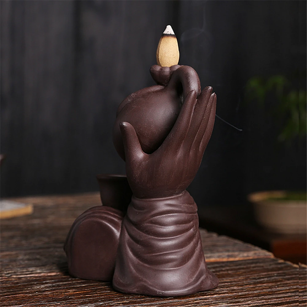 Teapot Ceramic Blackflow Incense Burner with 20pcs Incenses Bergamot Special Gift Creative Ornaments Home Office Decoration | Дом и сад