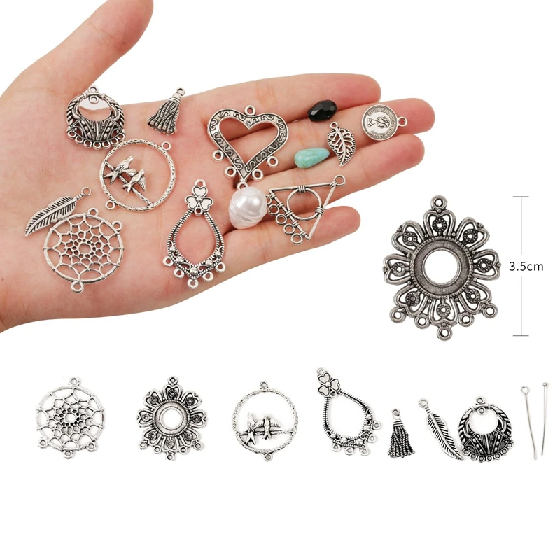 

1 Set Pendant Earring Connector Bead Hook Pliers Jewelry Making Kit & 1 Box Jewelry Making Ends Round Loose Spacer Beads