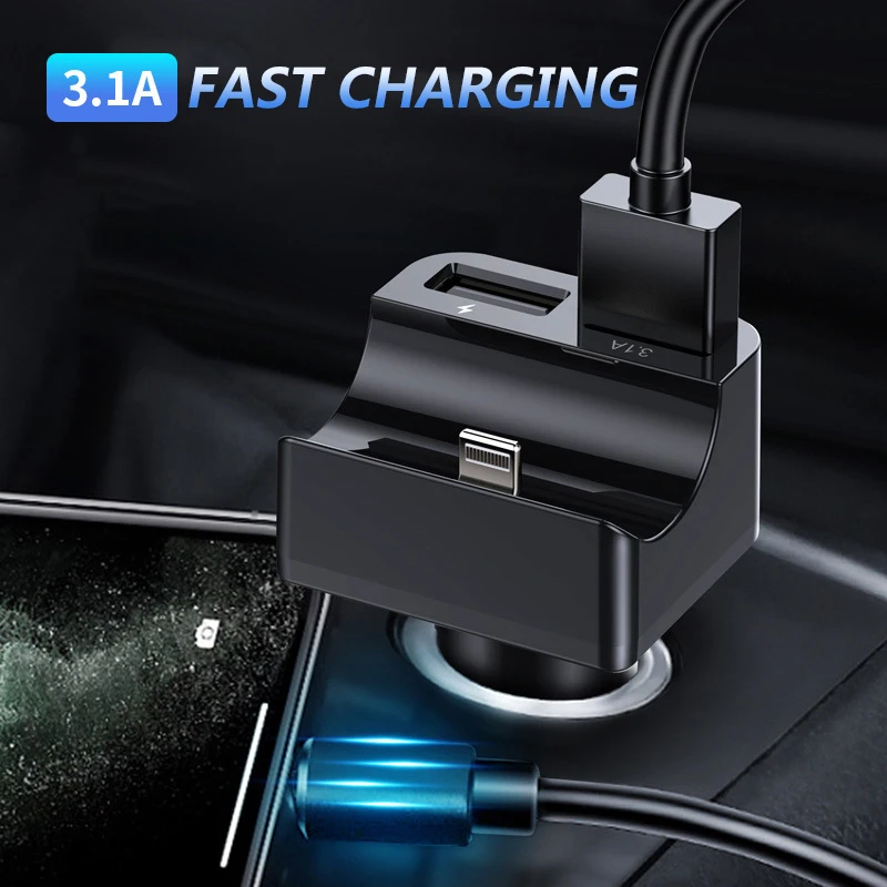 

Car Headset Charger Auto Charging Dual Usb 3.1A Car Bluetooth Adapter Airpods Box Fast Charging 12v/24v for Iphone Huawei Xiaomi