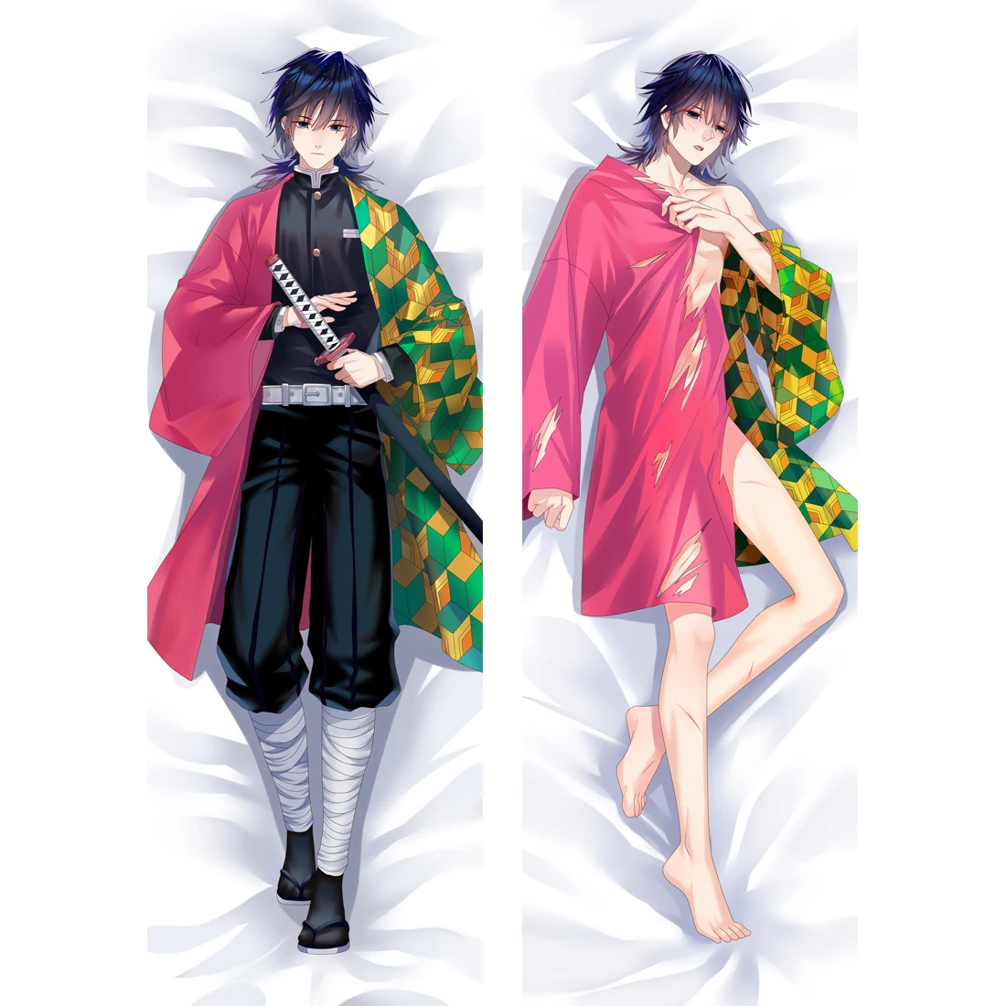 

Anime Tomioka Giyuu Cosplay Dakimakura Pillow Cover Case Demon Slay Hugging Body Otaku Peachskin Double Side Printed Pillowcases