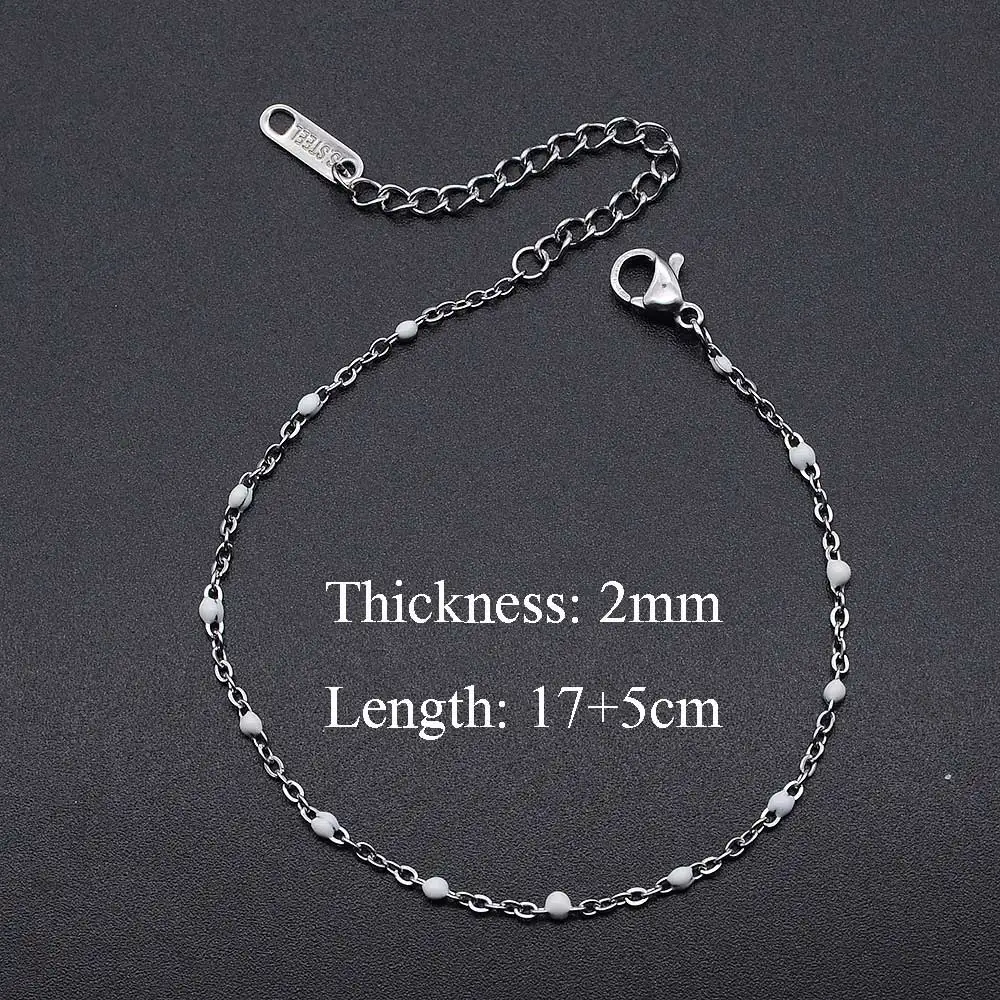 5 шт./лот браслет из нержавеющей стали с эмалью и шариком бисера оптовая продажа