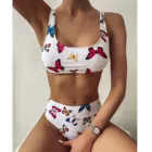 Летний женский раздельный купальник с принтом бабочки, пикантный бандажный бикини, бразильский купальник, пляжный купальник, 2021 #38