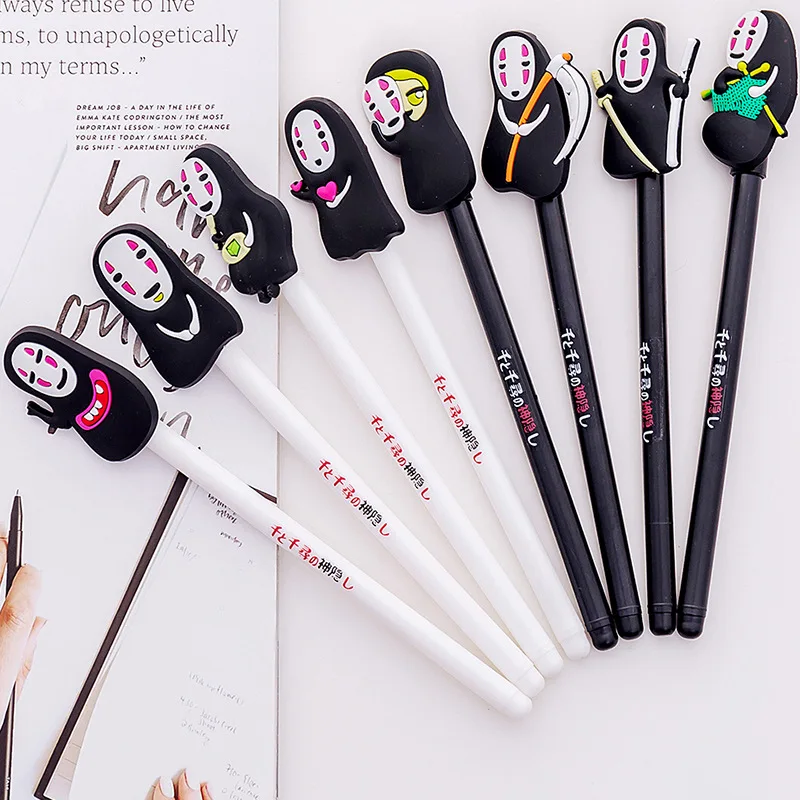 

Японская гелевая ручка с пириллированным эффектом, без лица, милая 0,5 мм, черные чернила, нейтральные ручки, рекламные канцелярские принадле...